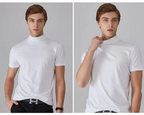 👕 Camiseta Ajustada de Cuello Alto para Hombre – Estilo Moderno y Confortable para Todos los Días ✨🔥