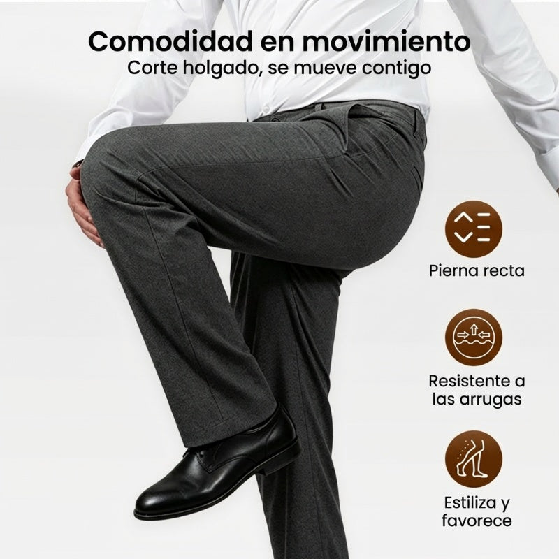 Pantalones casuales de pierna ancha plisados para hombre