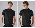 👕 Camiseta Ajustada de Cuello Alto para Hombre – Estilo Moderno y Confortable para Todos los Días ✨🔥