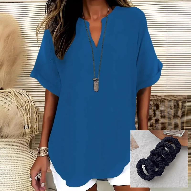 👕 Camiseta de Manga Corta Holgada y Lisa para Mujer – Estilo Casual y Moderno 🌸✨