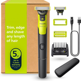 OneBlade Face 360 Recortadora de pelo facial + 1 cuchilla extra, peine 5 en 1