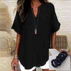 👕 Camiseta de Manga Corta Holgada y Lisa para Mujer – Estilo Casual y Moderno 🌸✨