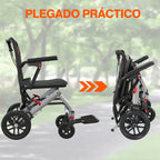 Silla de Ruedas Plegable Ligera con Frenos Dobles y Apoyabrazos Abatibles FOLDAVIA™