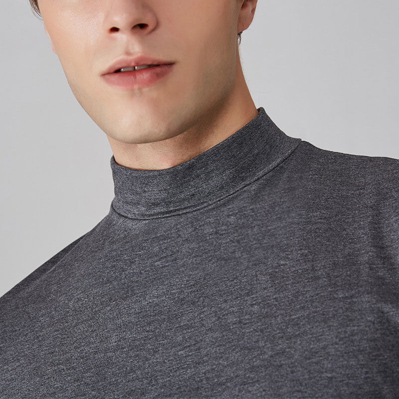 👕 Camiseta Ajustada de Cuello Alto para Hombre – Estilo Moderno y Confortable para Todos los Días ✨🔥