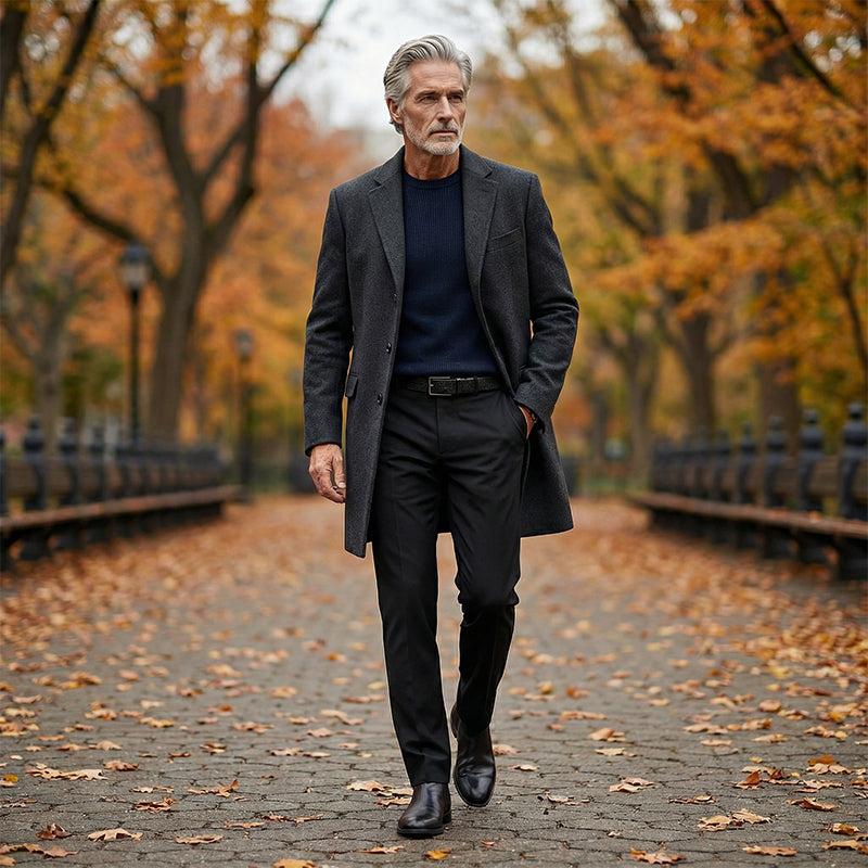 Pantalones clásicos de cintura alta para hombre