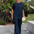 👗 Conjunto de 2 Piezas de Gasa para Mujer – Talla Grande, Estilo Moderno y Cómodo 💖✨