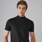 👕 Camiseta Ajustada de Cuello Alto para Hombre – Estilo Moderno y Confortable para Todos los Días ✨🔥