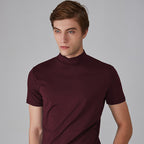 👕 Camiseta Ajustada de Cuello Alto para Hombre – Estilo Moderno y Confortable para Todos los Días ✨🔥