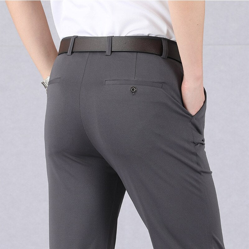 Pantalones clásicos de cintura alta para hombre