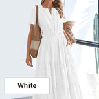Vestido largo de cintura smock Bohemi chic para mujer