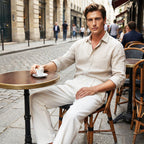 Pantalones casuales de pierna ancha plisados para hombre