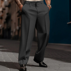 Pantalones casuales de pierna ancha plisados para hombre