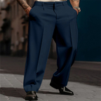Pantalones casuales de pierna ancha plisados para hombre