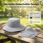Gorra de pescador transpirable con mascarilla desmontable